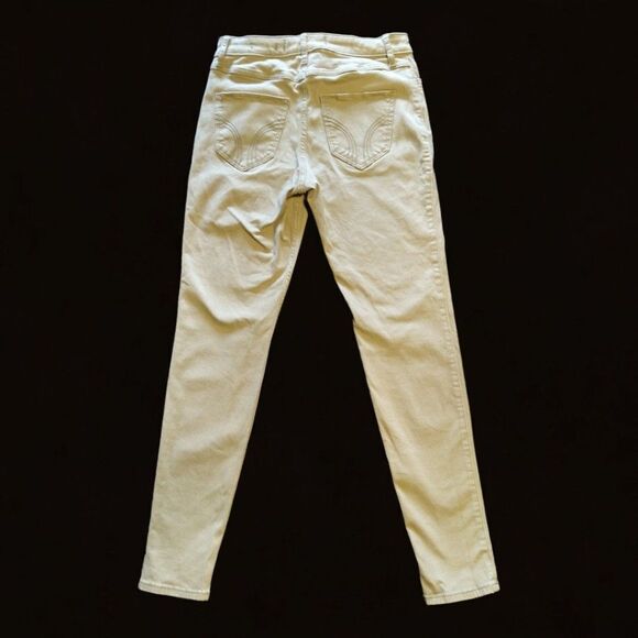 Hollister Med Rise Super Skinny Jeans Cream Stretch Denim Size 5 (27) Short - Picture 2 of 7